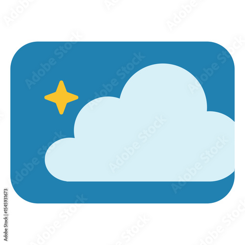Cute Cloud and Star Night Icon