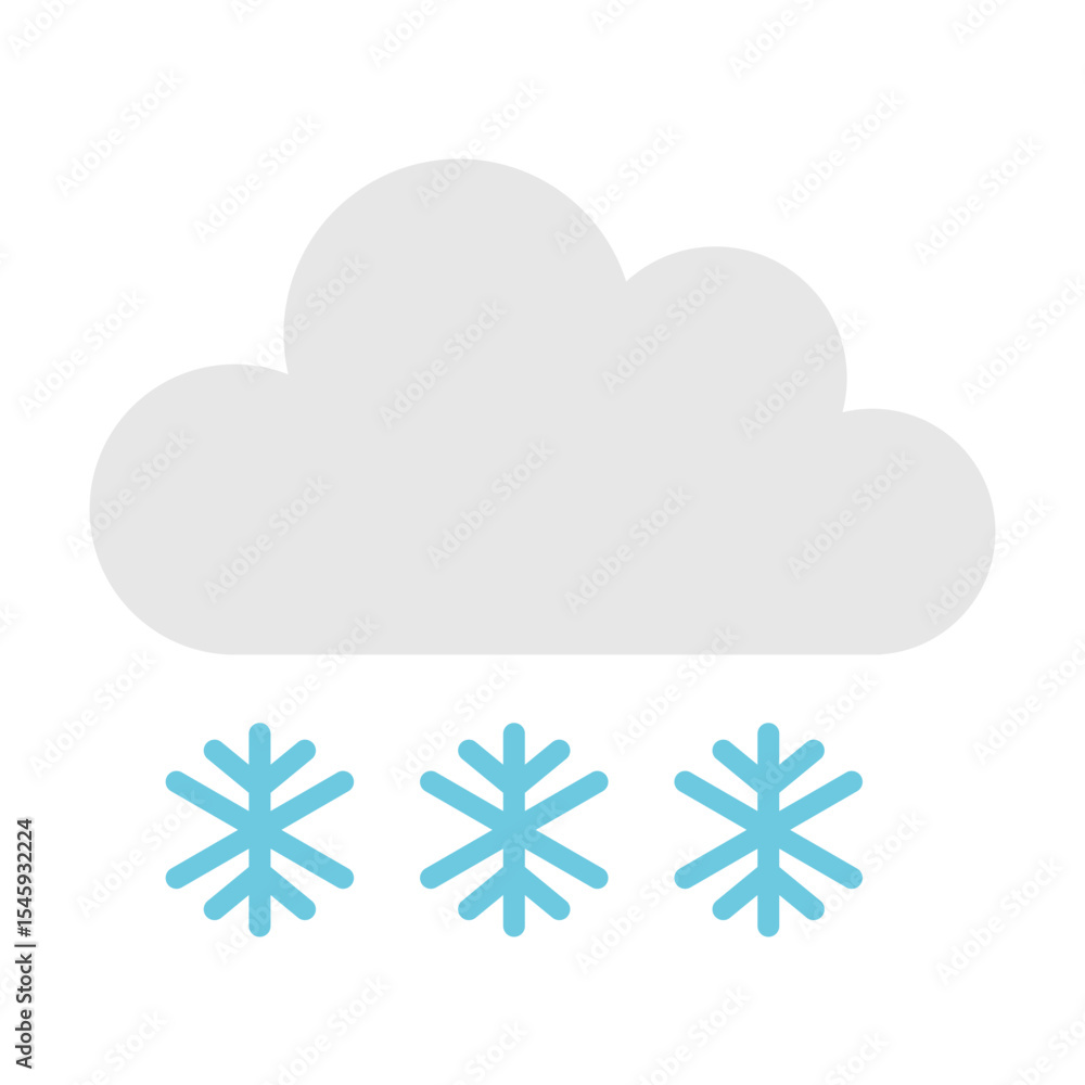 Cloud with Falling Snowflakes Icon Cloud with Falling Snowflakes Icon