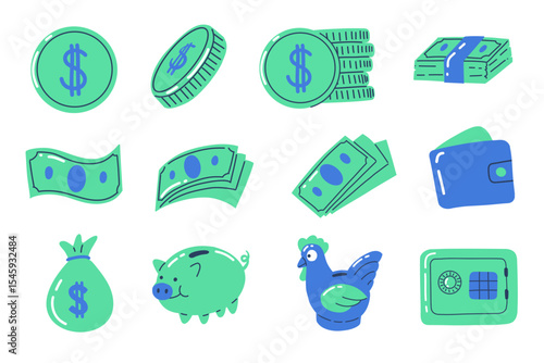 Illustration icon of business finance. Business concept, money, growth, payment, digital payment.