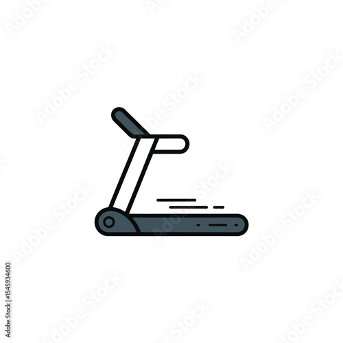 Treadmill Icon Line Art Running Machine Fitness Gym Exercise Equipment