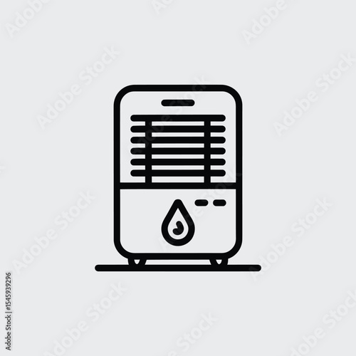 Dehumidifier Line Art Icon Black White Appliance black and white 1
