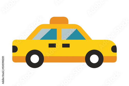 Taxi Icon Vector Art Illustration – Cab, Transport, Urban Clipart for Microstock and Design Use