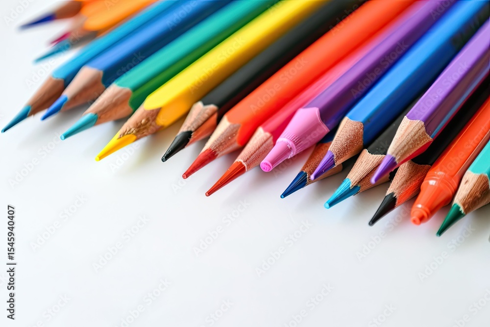 Sharp Picture of a White Table with Pens Pens and Pencils on it Sharp Picture of a White Table with Pens Pens and Pencils on it