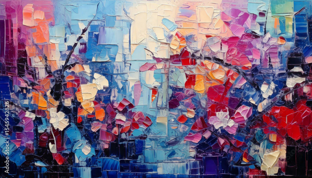 Fototapeta premium Abstract City Lights Mosaic