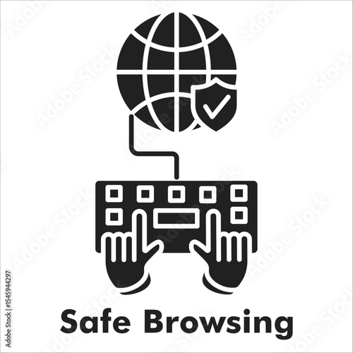 Safe Browsing Solid Black Icon