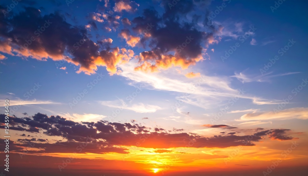 Fototapeta premium Sunset sky with colorful clouds.