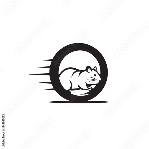 Fast-Paced Rat in a Wheel A Dynamic Vector Illustration