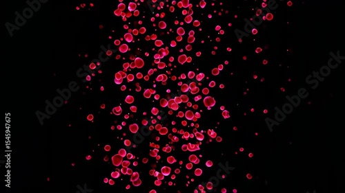a lot of red blood cells floating in the air