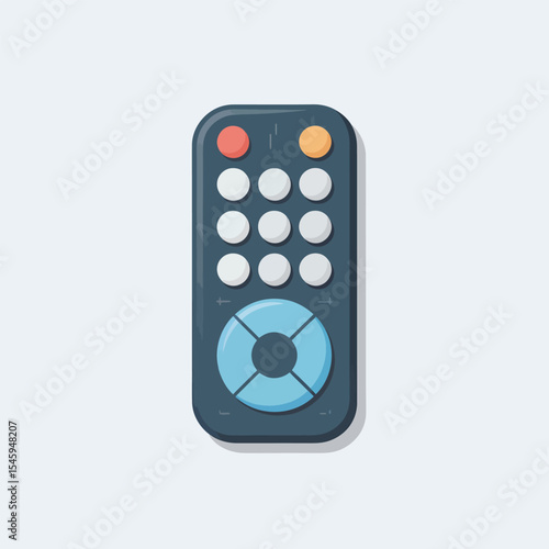 Flat Design Remote Control Icon Dark Blue Light Blue Orange Red