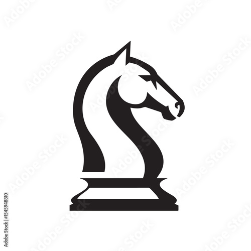 Strategic Knight Chess Piece Icon Design, Powerful Symbol of Strategy and Leadership