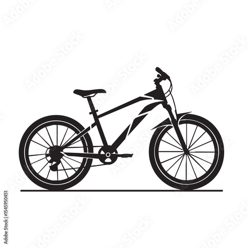 Mountain Bike Silhouette Vector Illustration of a Bicycle
