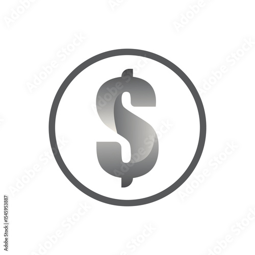 Isolated of USD dollar sign on white background by illustration vector and EPS file.