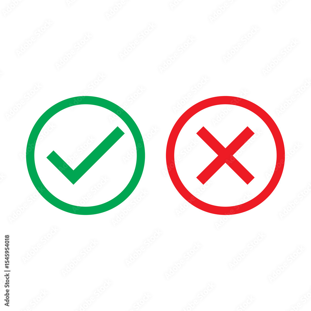 check mark and cross icon check mark and cross icon