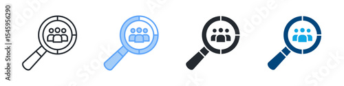 Demographics Icon Set Multiple Style. Design In Outline, Blue, Glyph, Dual Tone