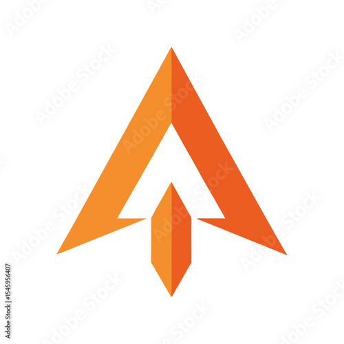 Level up arrow logo in minimalist style for success growth gaming and education identity