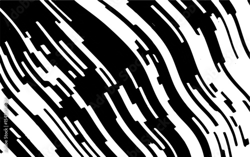 Abstract artistic wavy black and white pattern. Dynamic psychedelic background. Grunge urban style. Vector illustration
