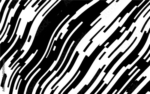 Abstract artistic wavy black and white pattern. Dynamic psychedelic background. Grunge urban style. Vector illustration