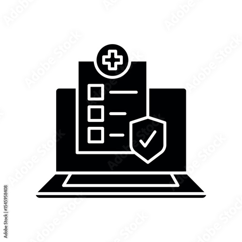 Clinical medical protocols black flat icon.