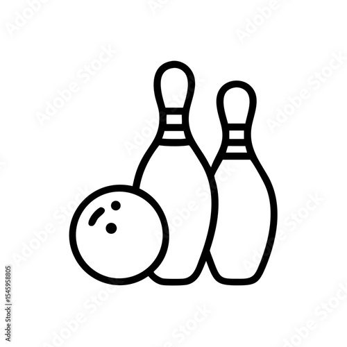 Icon of a bowling ball and pins representing the sport