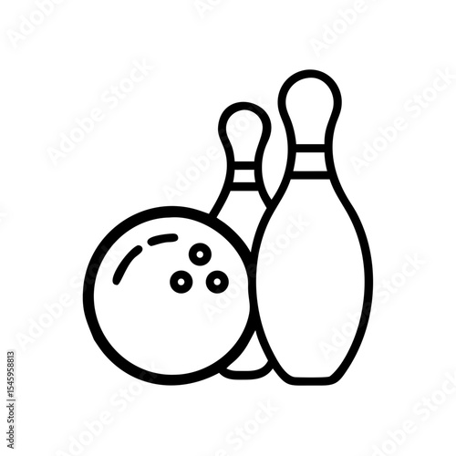 Icon of a bowling ball and pins representing the sport