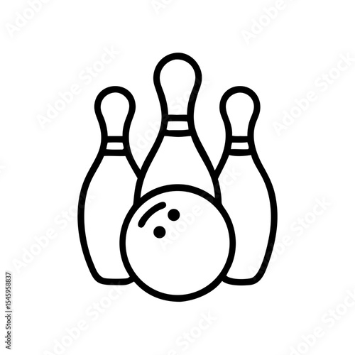 Icon of a bowling ball and pins representing the sport