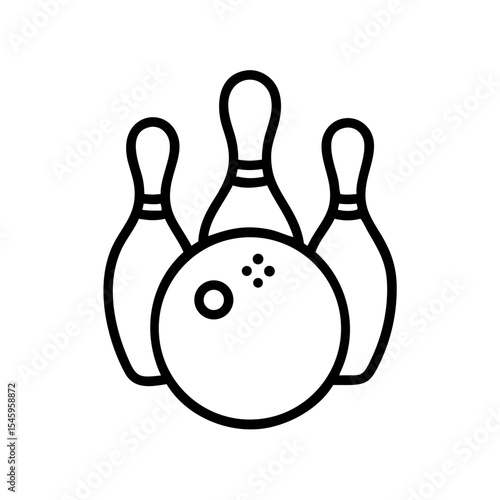 Icon of a bowling ball and pins representing the sport