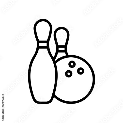 Icon of a bowling ball and pins representing the sport