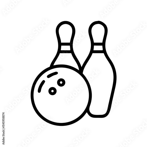 Icon of a bowling ball and pins representing the sport