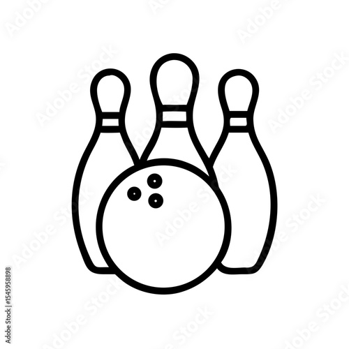 Icon of a bowling ball and pins representing the sport