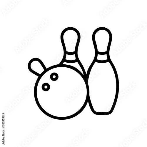 Icon of a bowling ball and pins representing the sport