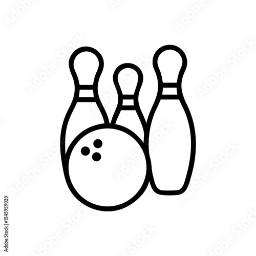 Icon of a bowling ball and pins representing the sport