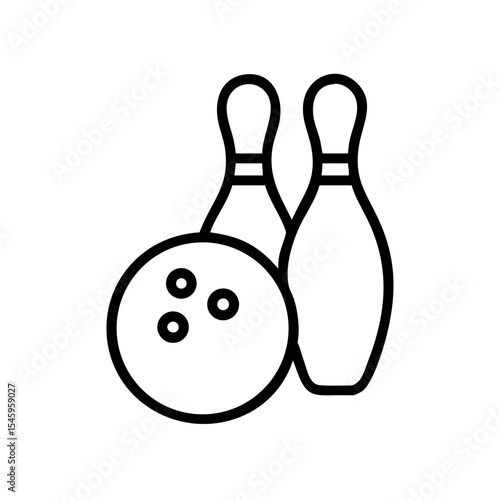 Icon of a bowling ball and pins representing the sport