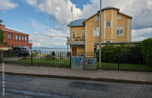 Impressions from the wooden town of Hjo, located at Sweden's second largest lake, the Vaettern, in the province of Skaraborg