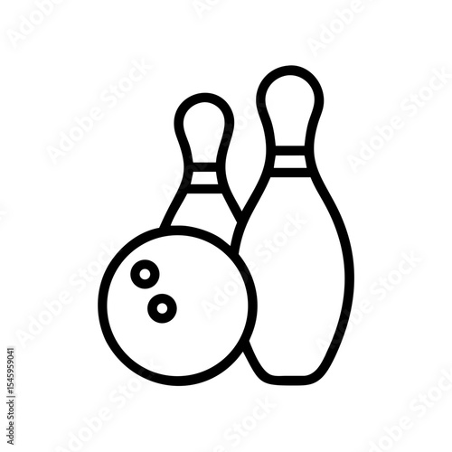 Icon of a bowling ball and pins representing the sport