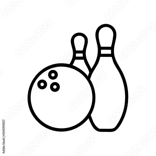 Icon of a bowling ball and pins representing the sport