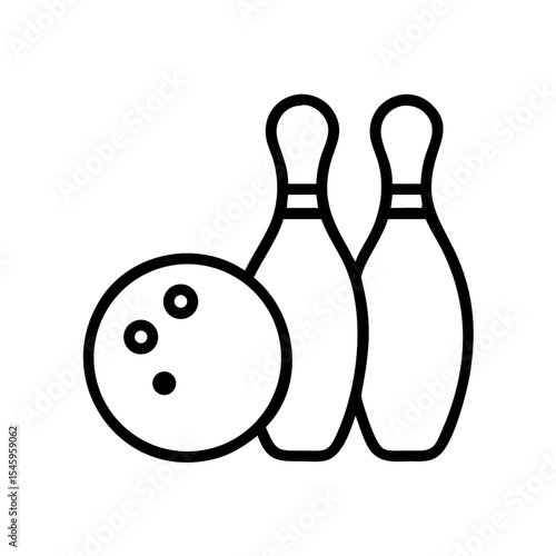 Icon of a bowling ball and pins representing the sport