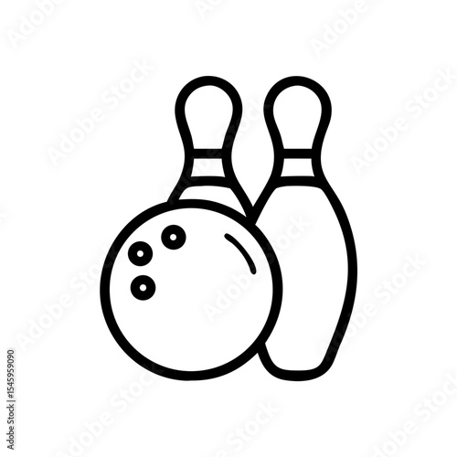 Icon of a bowling ball and pins representing the sport