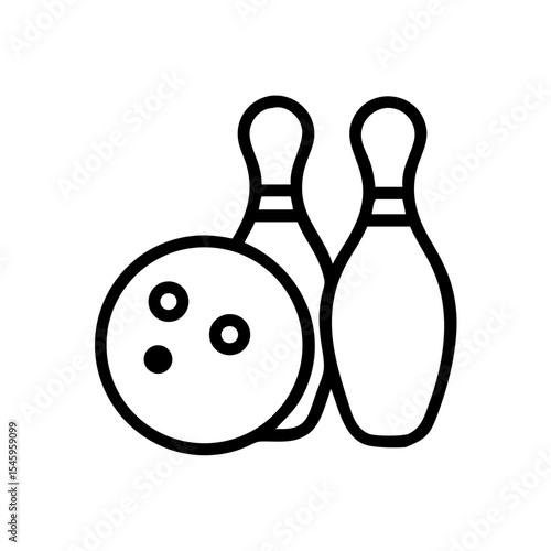 Icon of a bowling ball and pins representing the sport