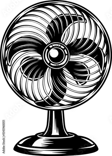 SVG illustration of bone engines merging skeletal forms with mechanical design. Vintage Black and White Illustrative Fan Drawing for Home Decor