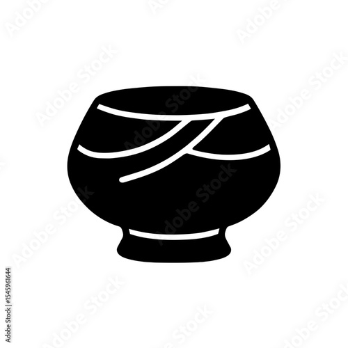 Buddhist alms bowl icon in filled style