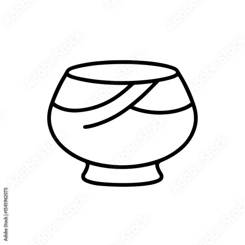 Buddhist alms bowl icon in outline style