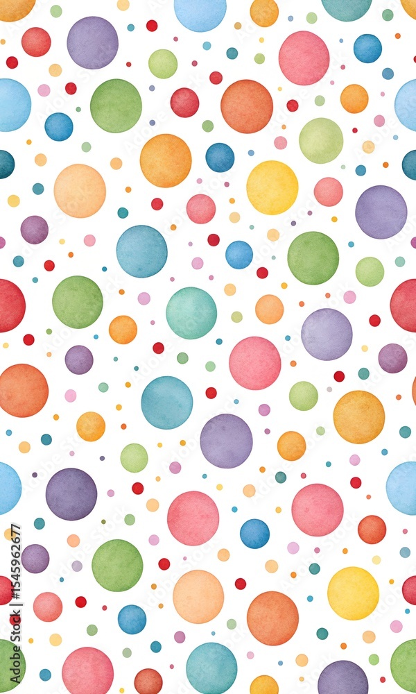 Watercolor polka dot seamless pattern in cheerful and colorful pastel shades Watercolor polka dot seamless pattern in cheerful and colorful pastel shades