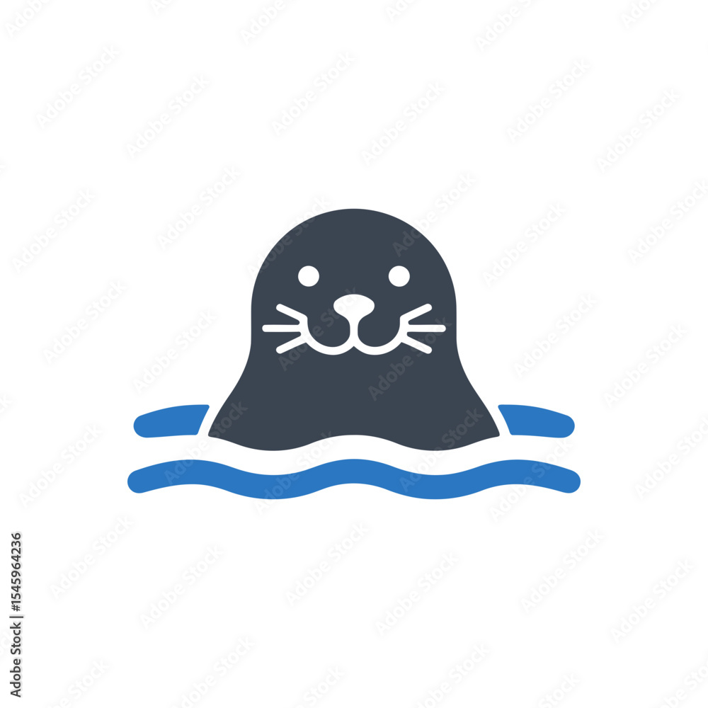 Fototapeta premium Seal in Water Icon