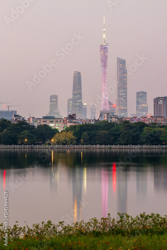 guangzhou skyline at night
