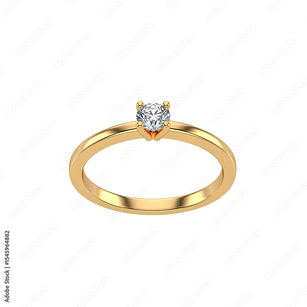 Solitaire Diamond Ring: Yellow Gold Band, Minimalist Design, Jewelry Solitaire Diamond Ring: Yellow Gold Band, Minimalist Design, Jewelry