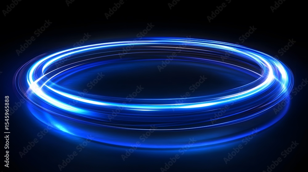 Circular neon light design on a dark background. Circular neon light design on a dark background.