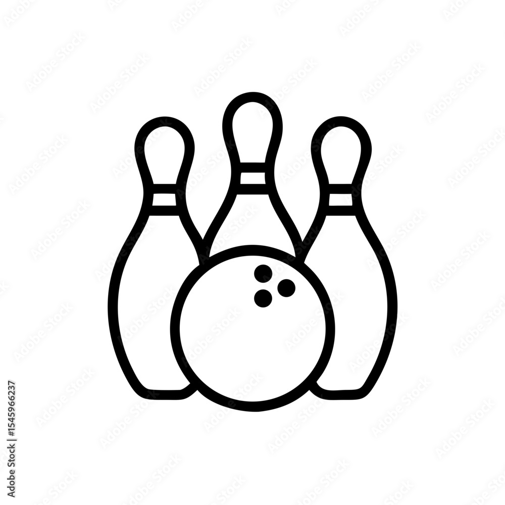 Fototapeta premium Icon of a bowling ball and pins representing the sport