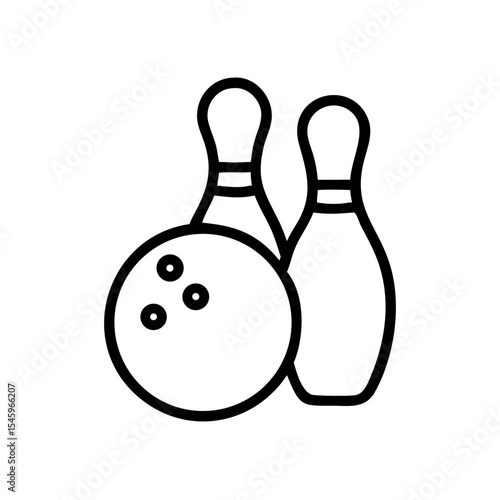 Icon of a bowling ball and pins representing the sport