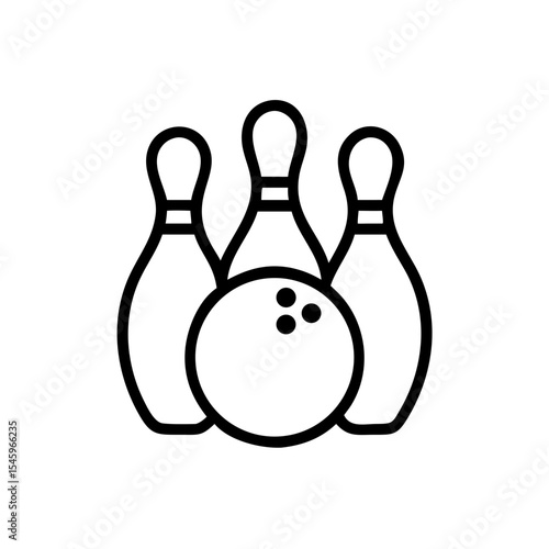 Icon of a bowling ball and pins representing the sport