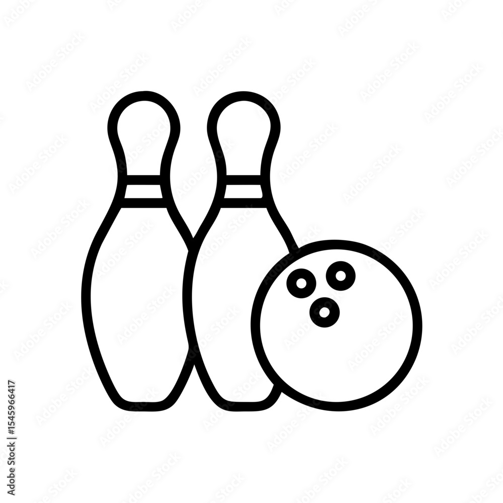 Fototapeta premium Icon of a bowling ball and pins representing the sport